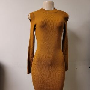 Elegant Tan Knit Dress